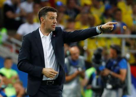 The coach of Serbia, Mladen Krstajic, during the match against Brazil in World Cup
27/06/2018 REUTERS / Kai Pfaffenbach