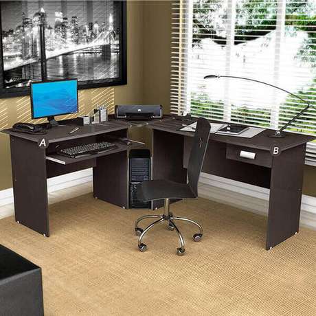 6 – Mesa para escritório em “L”. 6 – Mesa para escritório em “L”.