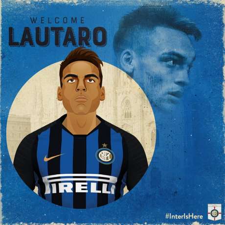 Lautaro Martínez é anunciado como novo reforço da Inter de Milão (Foto: Divulgação) Lautaro Martínez é anunciado como novo reforço da Inter de Milão (Foto: Divulgação)