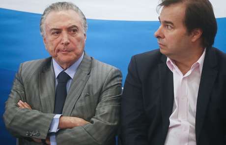 Presidente da República, Michel Temer, ao lado de Rodrigo Maia, presidente da Câmara dos Deputados