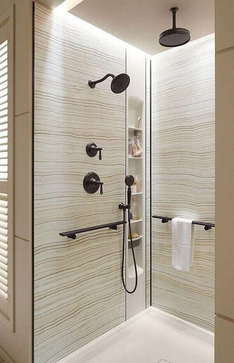 59- Nicho para banheiro longitudinal. Foto Pinterest 59- Nicho para banheiro longitudinal. Foto Pinterest