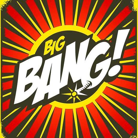 Ilustração das palavras Big Bang em estilo gibi Ilustração das palavras Big Bang em estilo gibi