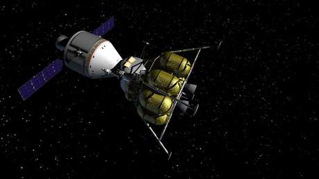Para chegar até a Lua, a Nasa projeta uma cápsula semelhante à Apollo, mas três vezes maior - com capacidade para quatro astronautas Para chegar até a Lua, a Nasa projeta uma cápsula semelhante à Apollo, mas três vezes maior - com capacidade para quatro astronautas