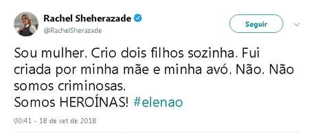 O tweet da discÃ³rdia: mensagem de Sheherazade irritou parte de seus seguidores