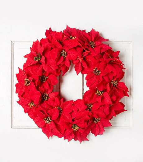 11- A flor de natal feita de feltro pode ser usada em guirlandas. Fonte: Studio lab Decor 11- A flor de natal feita de feltro pode ser usada em guirlandas. Fonte: Studio lab Decor