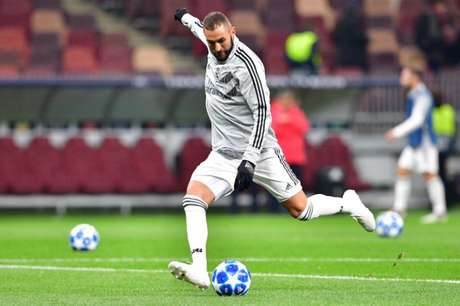 Benzema marcou dois gols na vitória do Real Madrid, nesta quarta-feira, sobre o Viktoria Pilsen (Foto: Mladen Antonov / AFP) Benzema marcou dois gols na vitória do Real Madrid, nesta quarta-feira, sobre o Viktoria Pilsen (Foto: Mladen Antonov / AFP)