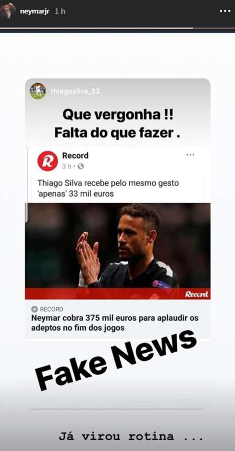 Neymar diz que não é pago para aplaudir torcedores Neymar diz que não é pago para aplaudir torcedores