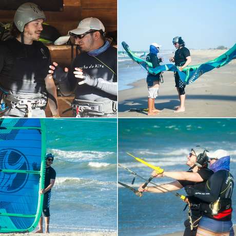 O ator recebeu instruções a fim de aproveitar os ventos perfeitos da região da Praia do Preá para praticar o kitesurf O ator recebeu instruções a fim de aproveitar os ventos perfeitos da região da Praia do Preá para praticar o kitesurf