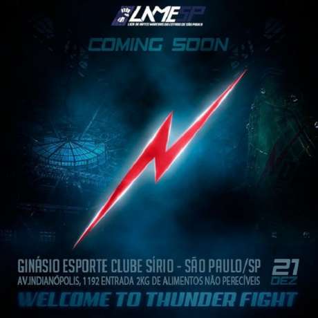 Thunder Fight 18 será realizado no dia 21 de dezembro, no Clube Sírio, em São Paulo (Foto: Divulgação) Thunder Fight 18 será realizado no dia 21 de dezembro, no Clube Sírio, em São Paulo (Foto: Divulgação)