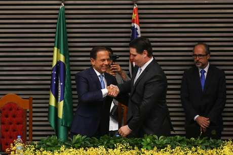 Na foto o governador eleito João Doria e o deputado Cauê Macris durante Cerimônia de Posse realizada na Assembleia Legislativa do Estado de São Paulo