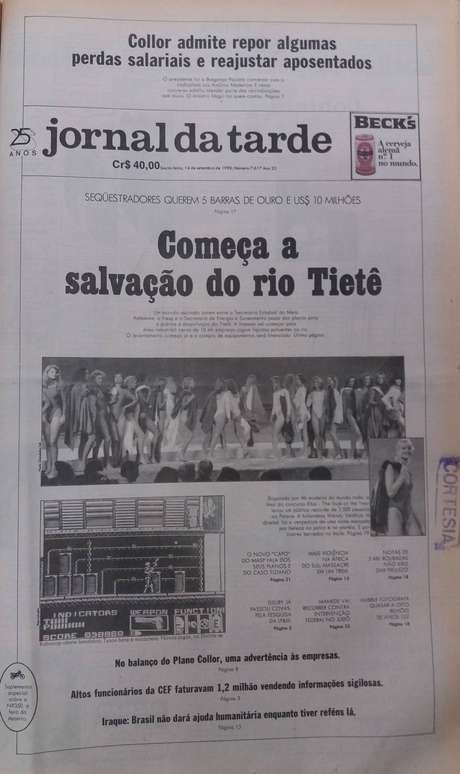 Reportagem do 'Jornal da Tarde' sobre acordo para limpar o Tietê Reportagem do 'Jornal da Tarde' sobre acordo para limpar o Tietê
