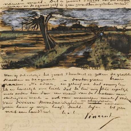 Seu irmão Theo, a quem escrevia com frequência, era a pessoa mais próxima do artista Seu irmão Theo, a quem escrevia com frequência, era a pessoa mais próxima do artista