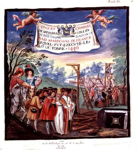Execução de Gilles de Rais, em 1440 Execução de Gilles de Rais, em 1440