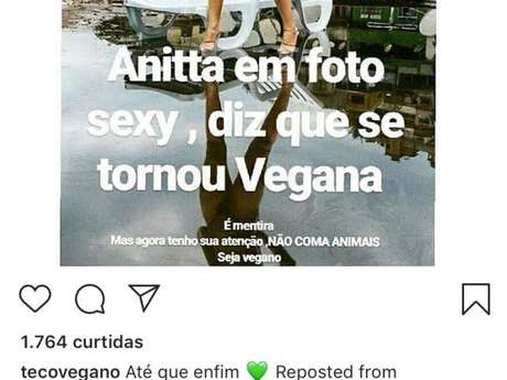 Anitta confirma que virou vegana: 'Faz 10 Dias. Vamos tentando' Anitta confirma que virou vegana: 'Faz 10 Dias. Vamos tentando'
