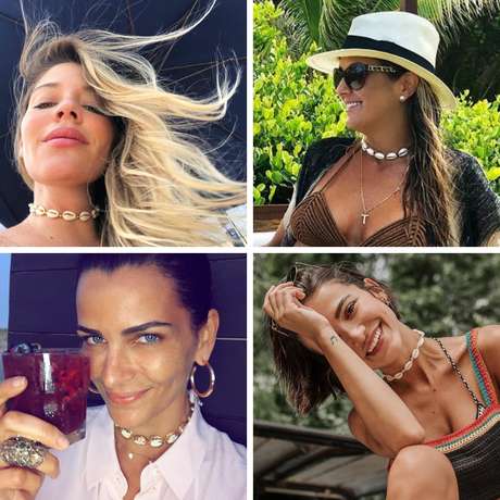 Famosas apostam em choker de búzios (Fotos: Instagram/Reprodução) Famosas apostam em choker de búzios (Fotos: Instagram/Reprodução)