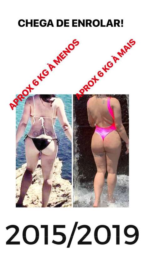 'Antes e depois' publicado por Cleo nos stories 'Antes e depois' publicado por Cleo nos stories