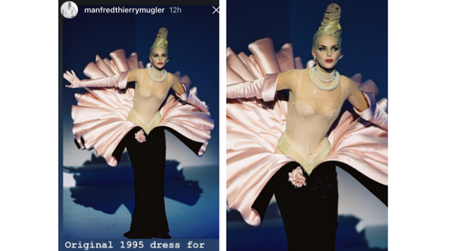Vestido original de Thierry Mugler de 1995 (Fotos: Reprodução/Instagram/@manfredthierrymugler) Vestido original de Thierry Mugler de 1995 (Fotos: Reprodução/Instagram/@manfredthierrymugler)