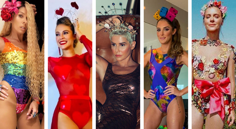 Enfeites de cabeça das famosas (Fotos: Reprodução/Instagram)