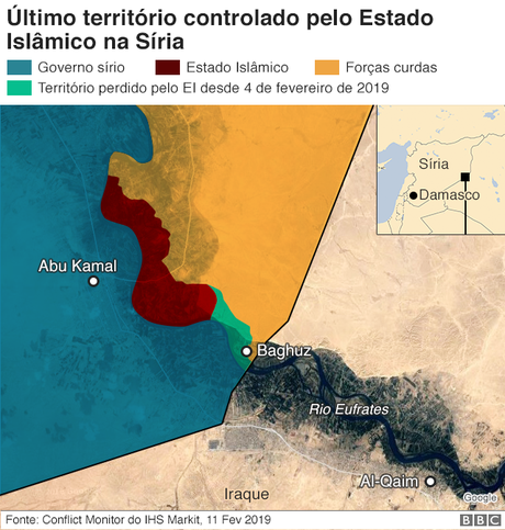 Último território controlado pelo Estado Islâmico na Síria Último território controlado pelo Estado Islâmico na Síria