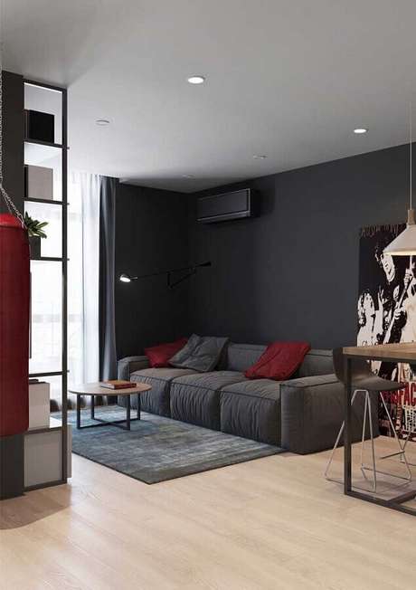 61. Utilize tons de vermelho que se harmonize com o restante da decoração do ambiente – Foto: Pinterest 61. Utilize tons de vermelho que se harmonize com o restante da decoração do ambiente – Foto: Pinterest