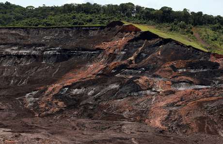 Vista de barragem da Vale que se rompeu em Brumadinho (MG)