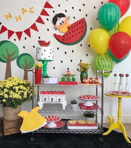 54. A Magali é garantia de ótimas decorações para festa de aniversário infantil – Foto: Pop Lembrancinhas