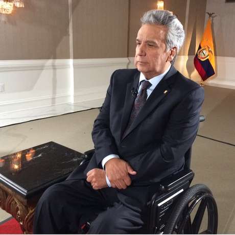 Lenín Moreno falou com a BBC News em Washington Lenín Moreno falou com a BBC News em Washington