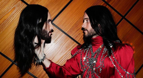 Jared Leto com suas duas cabeças (Foto: Reprodução/Instagram/@gucci)