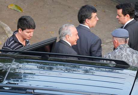 Ex-presidente Michel Temer em batalhÃ£o da PM de SÃ£o Paulo
13/05/2019
REUTERS/Nacho Doce
