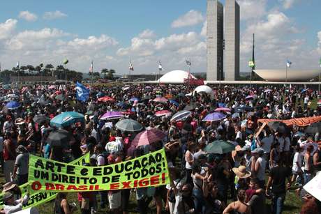 Ato em Brasília, em frente à Esplanada dos Ministérios