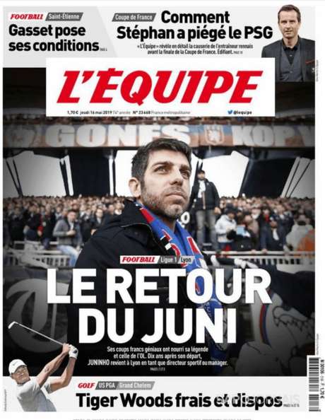 Juninho fez mais de 300 jogos com a camisa do Lyon e marcou 100 gols (Reprodução) Juninho fez mais de 300 jogos com a camisa do Lyon e marcou 100 gols (Reprodução)