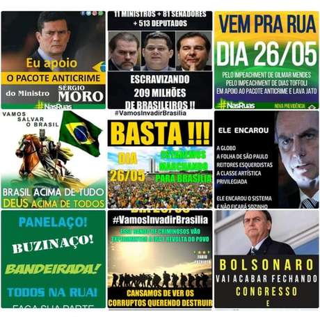 Mensagens sobre a manifestação reunidas pelo monitor do Whatsapp do projeto "Eleições Sem Fake", coordenado por Fabrício Benevenuto, da UFMG Mensagens sobre a manifestação reunidas pelo monitor do Whatsapp do projeto "Eleições Sem Fake", coordenado por Fabrício Benevenuto, da UFMG