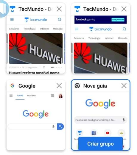 Nova funcionalidade Google Chrome (Fonte: TecMundo/Reprodução) Nova funcionalidade Google Chrome (Fonte: TecMundo/Reprodução)