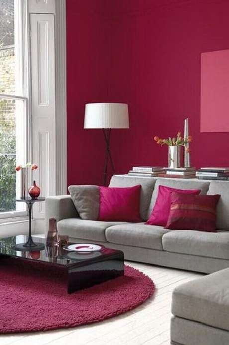 37. Cores para sala com sofá cinza – Foto: Espaço Casa 37. Cores para sala com sofá cinza – Foto: Espaço Casa
