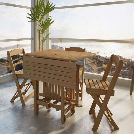 5. Mesa desmontável para área de convivência. Fonte: Pinterest 5. Mesa desmontável para área de convivência. Fonte: Pinterest