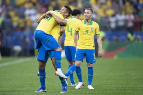Seleção ficou em primeira do Grupo A e aguarda definição de rival (Foto: Lucas Figueiredo/CBF) Seleção ficou em primeira do Grupo A e aguarda definição de rival (Foto: Lucas Figueiredo/CBF)
