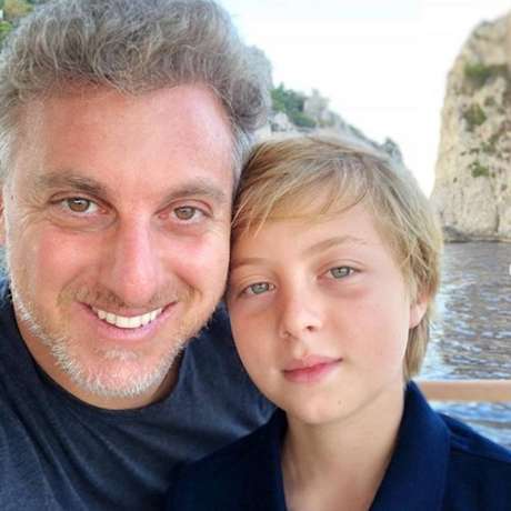 Luciano Huck e o filho Benício; o menino sofreu acidente com um wakeboard em Ilha Grande, no Rio.