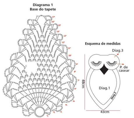 6. Diagrama tapete de coruja em crochê – Por: Alto Astral