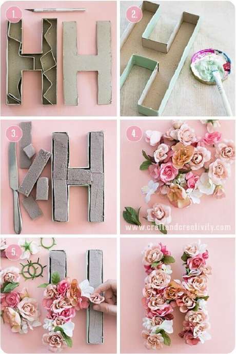 3. Decoração com flores, DIY baratinhos para decorar sua casa. Fonte: Pinterest 3. Decoração com flores, DIY baratinhos para decorar sua casa. Fonte: Pinterest