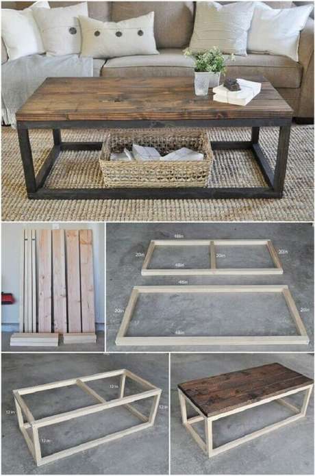 10. Mesa de centro, DIY baratinhos para decorar sua casa. Fonte: Pinterest 10. Mesa de centro, DIY baratinhos para decorar sua casa. Fonte: Pinterest