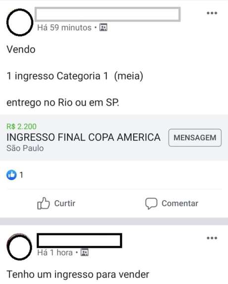 Cambistas vendem ingressos para a final da Copa América Cambistas vendem ingressos para a final da Copa América