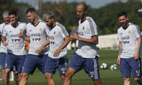 Seleção argentina fará uma atividade na parte interna de seu hotel (Foto: Divulgação Twitter) Seleção argentina fará uma atividade na parte interna de seu hotel (Foto: Divulgação Twitter)