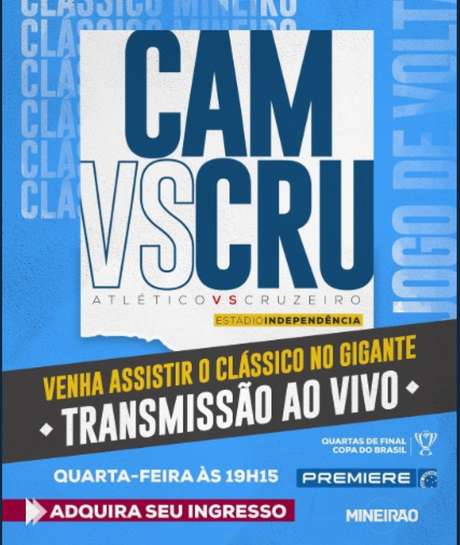 O Gigante da Pampulha vai promover um evento para o torcedor da Raposa que não poderá ir ao jogo- (Divulgação) O Gigante da Pampulha vai promover um evento para o torcedor da Raposa que não poderá ir ao jogo- (Divulgação)