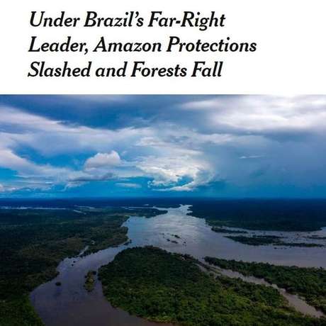 The New York Times aponta que desmatamento na Amazônia acelerou durante governo Bolsonaro The New York Times aponta que desmatamento na Amazônia acelerou durante governo Bolsonaro