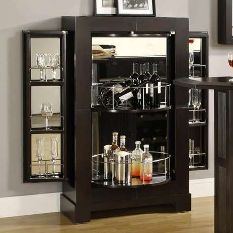 55. Modelo de barzinho para sala com diversos nichos 55. Modelo de barzinho para sala com diversos nichos