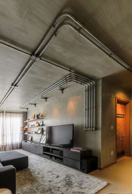 13. Os eletrodutos da instalação elétrica pode facilmente ser incorporado à decoração. Foto: Casa Vogue 13. Os eletrodutos da instalação elétrica pode facilmente ser incorporado à decoração. Foto: Casa Vogue