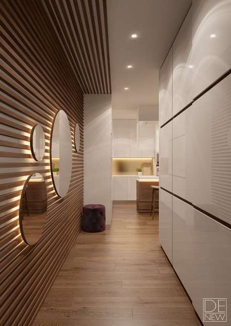 11. Com uma boa instalação elétrica, você pode ousar e criar painéis luminosos. Foto: Behance 11. Com uma boa instalação elétrica, você pode ousar e criar painéis luminosos. Foto: Behance