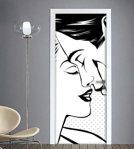 35. Desenhos dos mais variados tipos podem virar adesivo de porta. Foto: Quadri Per Arredare 35. Desenhos dos mais variados tipos podem virar adesivo de porta. Foto: Quadri Per Arredare