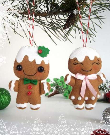 28. Casal de biscoito feito de feltro para uma guirlanda de flores – Por: Ponterest 28. Casal de biscoito feito de feltro para uma guirlanda de flores – Por: Ponterest