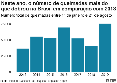 Gráfico sobre queimadas na Amazônia